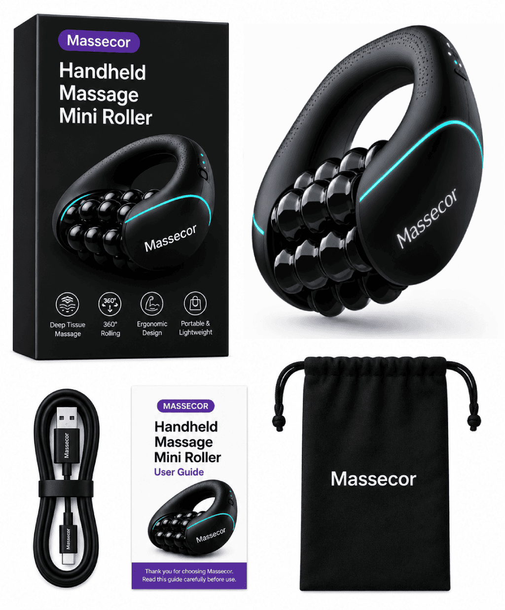 Massecor™ Handheld Massage Mini Roller